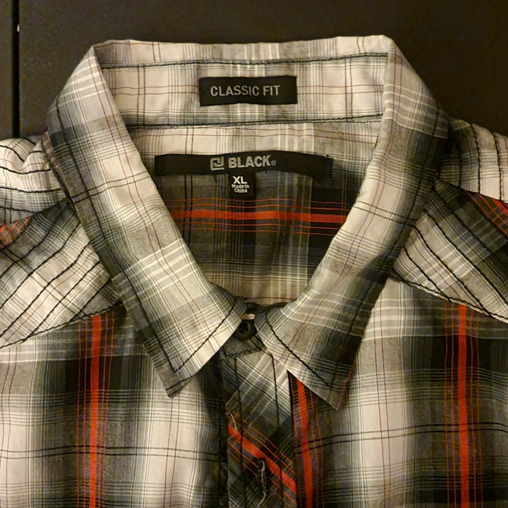CJ Black Men Classic Fit Shirt, XL, Plaid